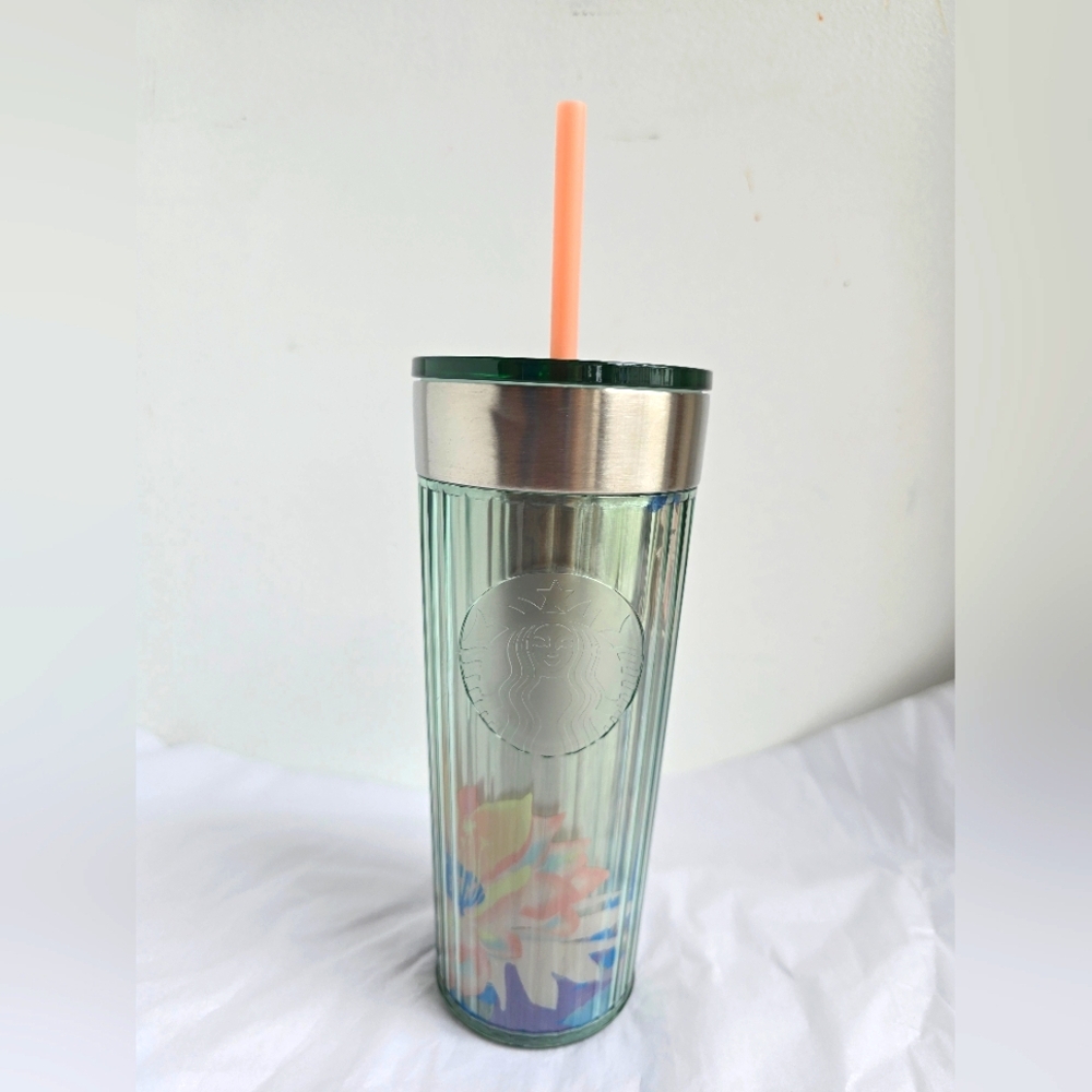 Starbucks Metallic Floral Cold Cup 24oz